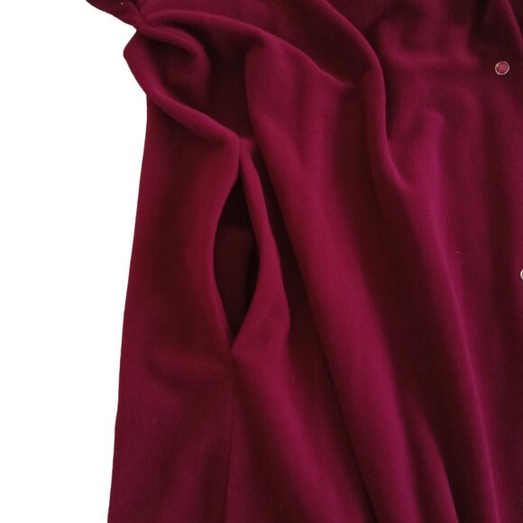Vanity Fair Petites Burgundy Long Sleeve Button-Down Nightgown Robe Vintage PM - Picture 9 of 9